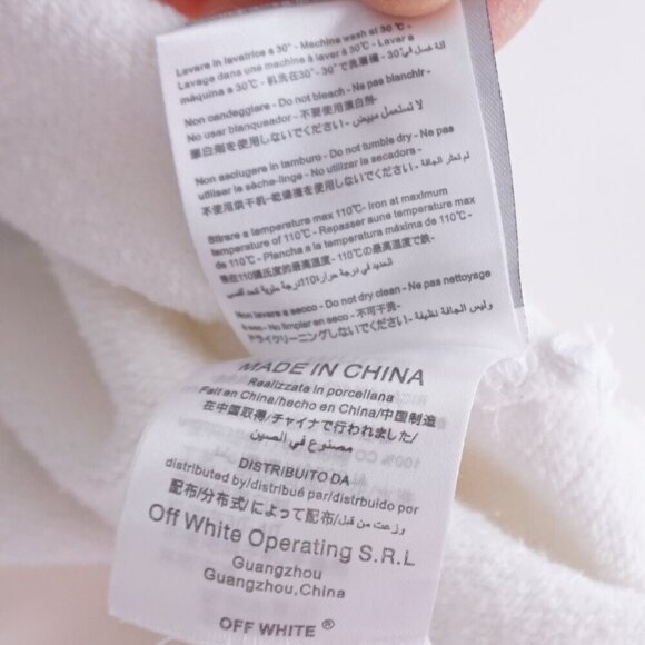 Off-White Caravaggio Hooded Cotton Streetwear Sweatshirt White Size Large - Picture 6 of 16